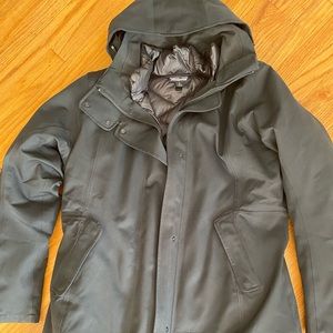 Knee length additional down insulated zip in